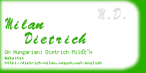 milan dietrich business card